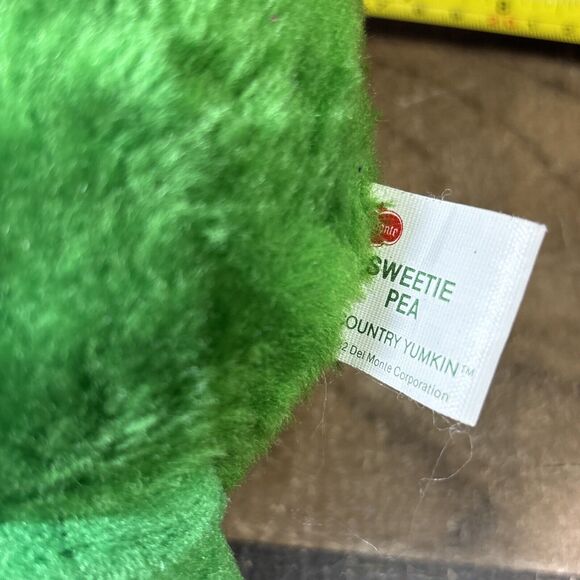 Vtg 1982 Del Monte Green Sweetie Pea Country Yumkin Toy Plush Advertising 12" - Picture 4 of 4